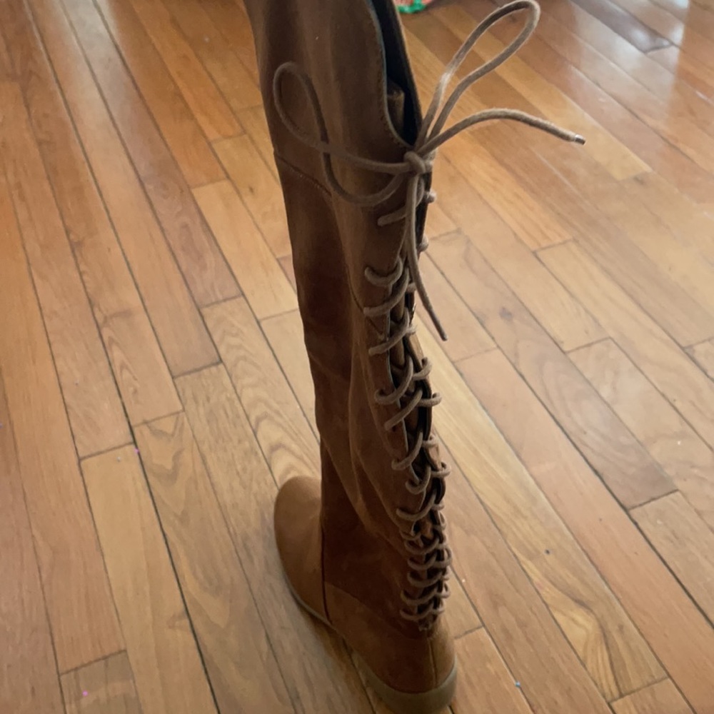 Cognac color knee high boots - Picture 2 of 4
